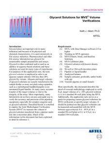 Glycerol Solutions for MVS Volume Verifications