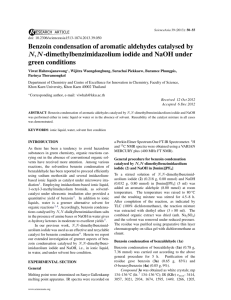 Benzoin condensation of aromatic aldehydes catalysed by N,N