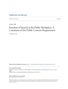 Freedom of Speech in the Public Workplace