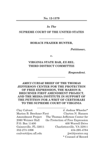 Hunter v. Virginia State Bar - Marion B. Brechner First Amendment