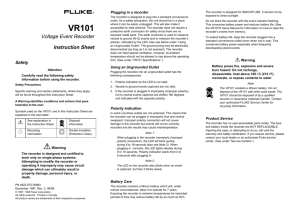 Voltage Event Recorder Instruction Sheet