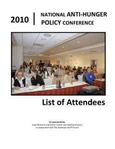2010| List of Attendees - Food Research & Action Center
