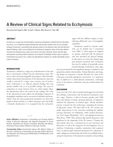 A Review of Clinical Signs Related to Ecchymosis