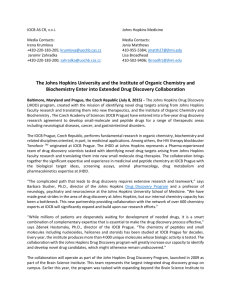 The Johns Hopkins University and the Institute of Organic Chemistry