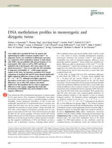 DNA methylation profiles in monozygotic and dizygotic twins