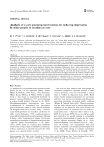 Analysis of a care planning intervention for reducing depression in