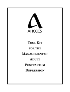 tool kit for the management of adult postpartum depression