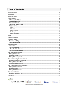 Table of Contents - The Stock Market Game