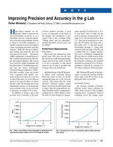 Improving Precision and Accuracy in the g Lab - INFN