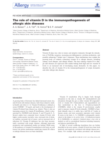 The role of vitamin D in the immunopathogenesis of allergic skin