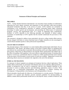 Statement of Ethical Principles and Standards
