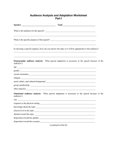 Audience Analysis and Adaptation Worksheet