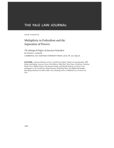 Multiplicity in Federalism and the Separation of Powers