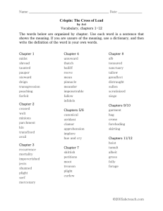 Crispin: The Cross of Lead Vocabulary Worksheet