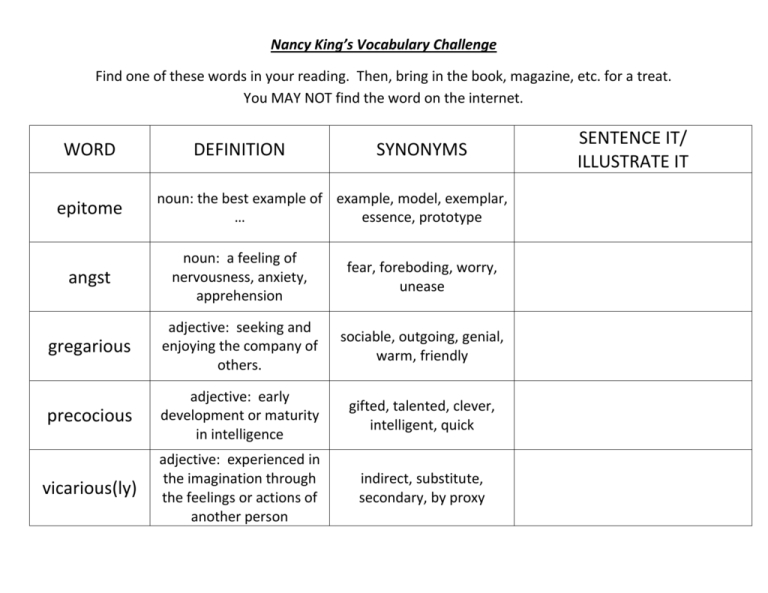 Vocabulary Ninja على X: This Week's Words for week beginning January 27th  2020 Get you hands on it now. Ten words, definitions, examples, phrases,  synonyms, antonyms and SPaG! And FREE every week!