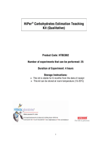 HiPer® Carbohydrates Estimation Teaching Kit (Qualitative)