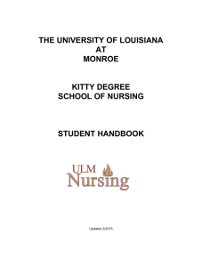 Nursing Student Handbook - University of Louisiana at Monroe