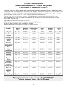 Information on Health Career Programs brochure