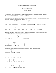 Biological Redox Reactions