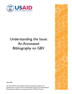 An Annotated Bibliography on GBV