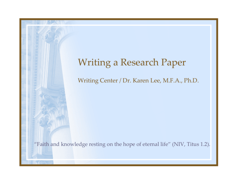ppt on research paper writing