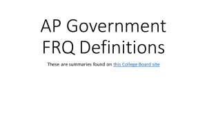 AP Government FRQ Definitions