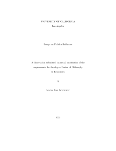 Essays on Political Influence - Economic and Game Theory Page