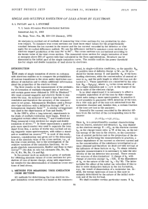 SINGLE AND MULTIPLE IONIZATION OF LEAD ATOMS BY