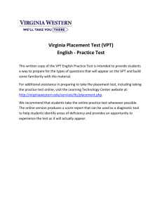 (VPT) English - Practice Test - Virginia Western Community College