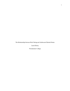 1 The Relationship between Risk-Taking and Adolescent Pubertal