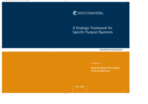 A Strategic Framework for Specific Purpose Payments