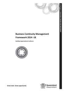 Business Continuity Management Framework 2014-18