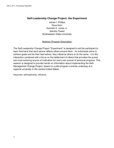 Self-Leadership Change Project: the Experiment