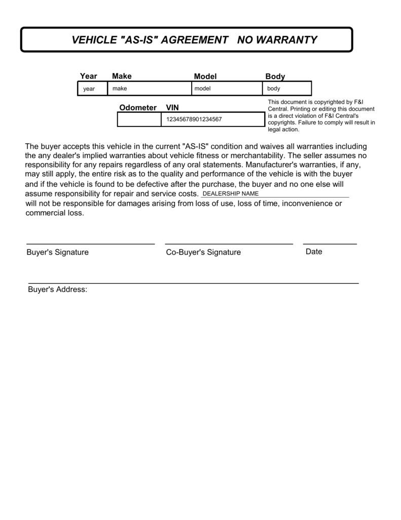 Limited Warranty Agreement Template