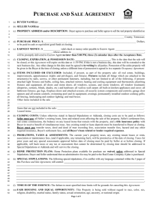 purchase and sale agreement (short form)