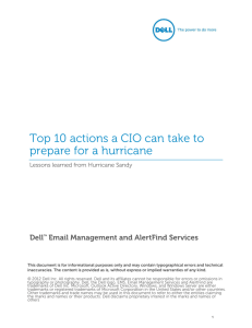 Top 10 Actions a CIO can take to prepare for a Hurricane