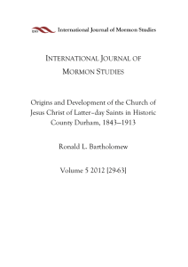 Origins and Development of the Church of Jesus Christ of Latter