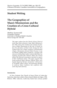 The Geographies of Maori-Mormonism and the