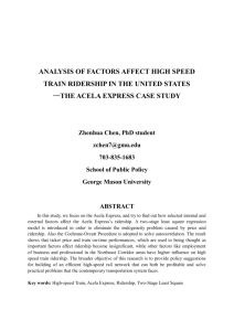 Analysis of Factors Affect High Speed Train Ridership in the