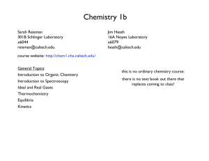 Chemistry 1b - The Reisman Group
