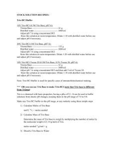 STOCK SOLUTION RECIPIES: Tris-HCl Buffer 10X Tris