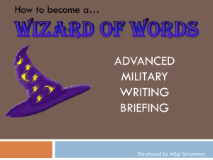 ADVANCED MILITARY WRITING BRIEFING