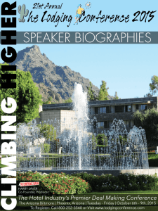 speaker biographies - The Lodging Conference