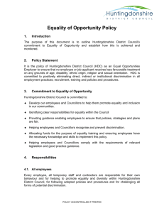 Equality of Opportunity Policy - of Huntingdonshire District Council