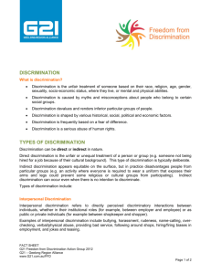 What is discrimination? - G21 Geelong Region Alliance