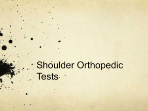Shoulder Orthopedic Tests