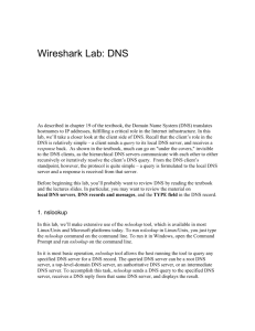 Wireshark Lab: DNS