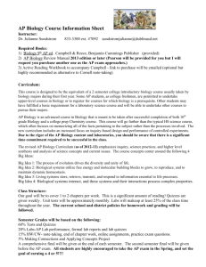 AP Biology Course Information Sheet