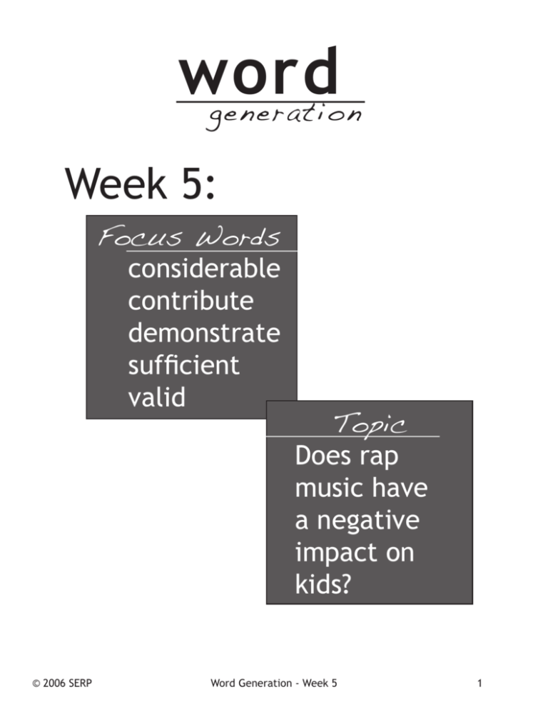 sample-of-word-generation-week-5