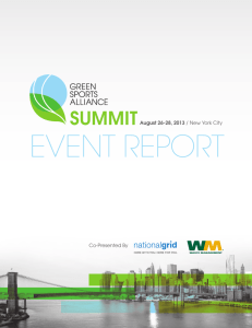 2013 Summit Event Report - Green Sports Alliance Summit